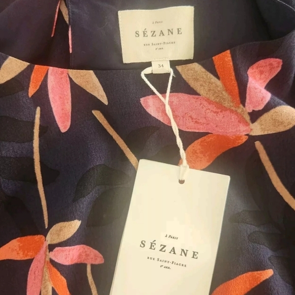 Sezane Robe Dalila Dress in Petal Print Viscose Womens Size 34 US 2 New NWT - Picture 8 of 10